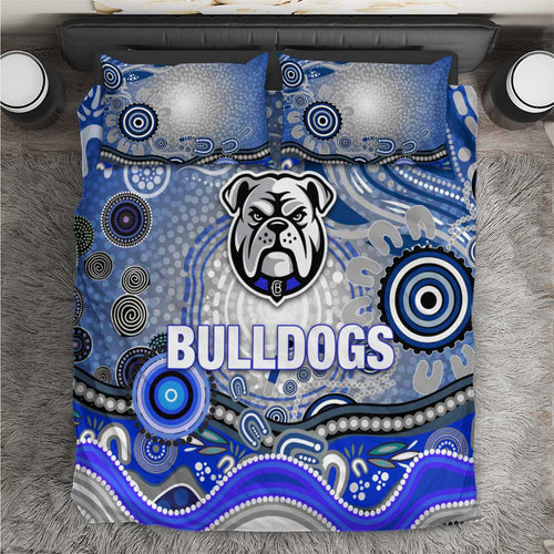 Canterbury Bankstown Bulldogs Rugby Bedding Set Australian Aboriginal Dot Painting Style