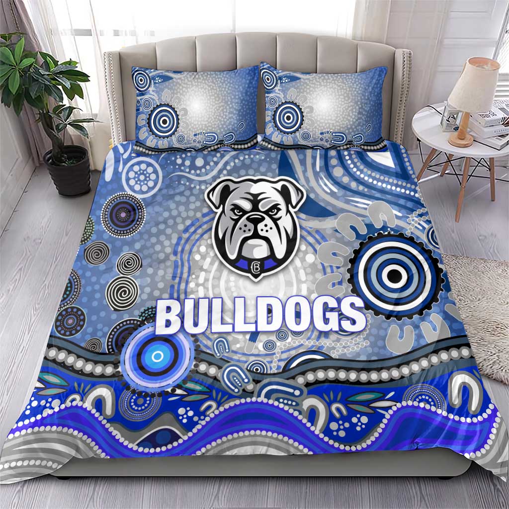 Canterbury Bankstown Bulldogs Rugby Bedding Set Australian Aboriginal Dot Painting Style