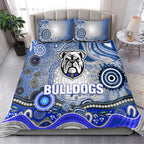 Canterbury Bankstown Bulldogs Rugby Bedding Set Australian Aboriginal Dot Painting Style