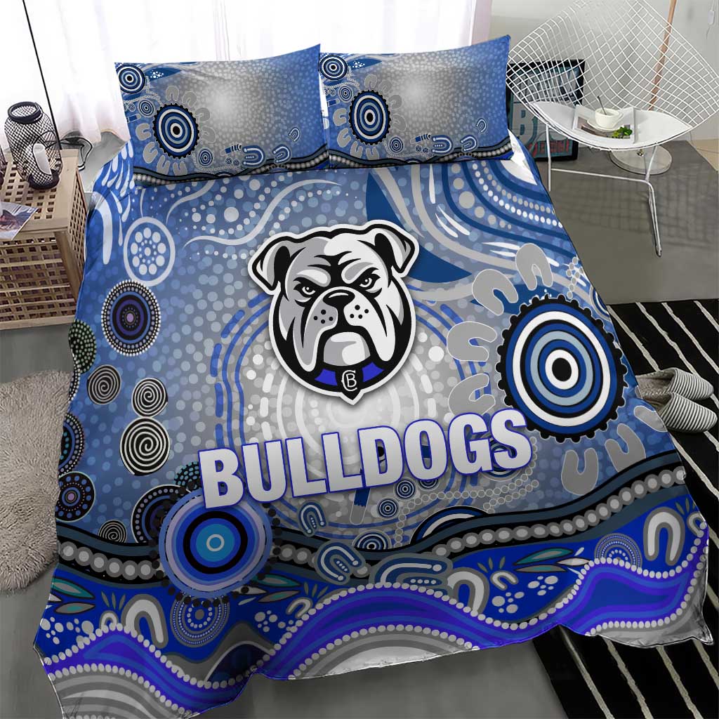 Canterbury Bankstown Bulldogs Rugby Bedding Set Australian Aboriginal Dot Painting Style