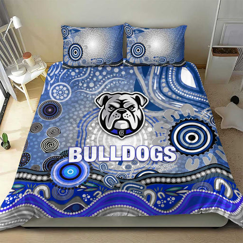 Canterbury Bankstown Bulldogs Rugby Bedding Set Australian Aboriginal Dot Painting Style