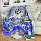 Canterbury Bankstown Bulldogs Rugby Blanket Australian Aboriginal Dot Painting Style