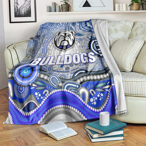 Canterbury Bankstown Bulldogs Rugby Blanket Australian Aboriginal Dot Painting Style