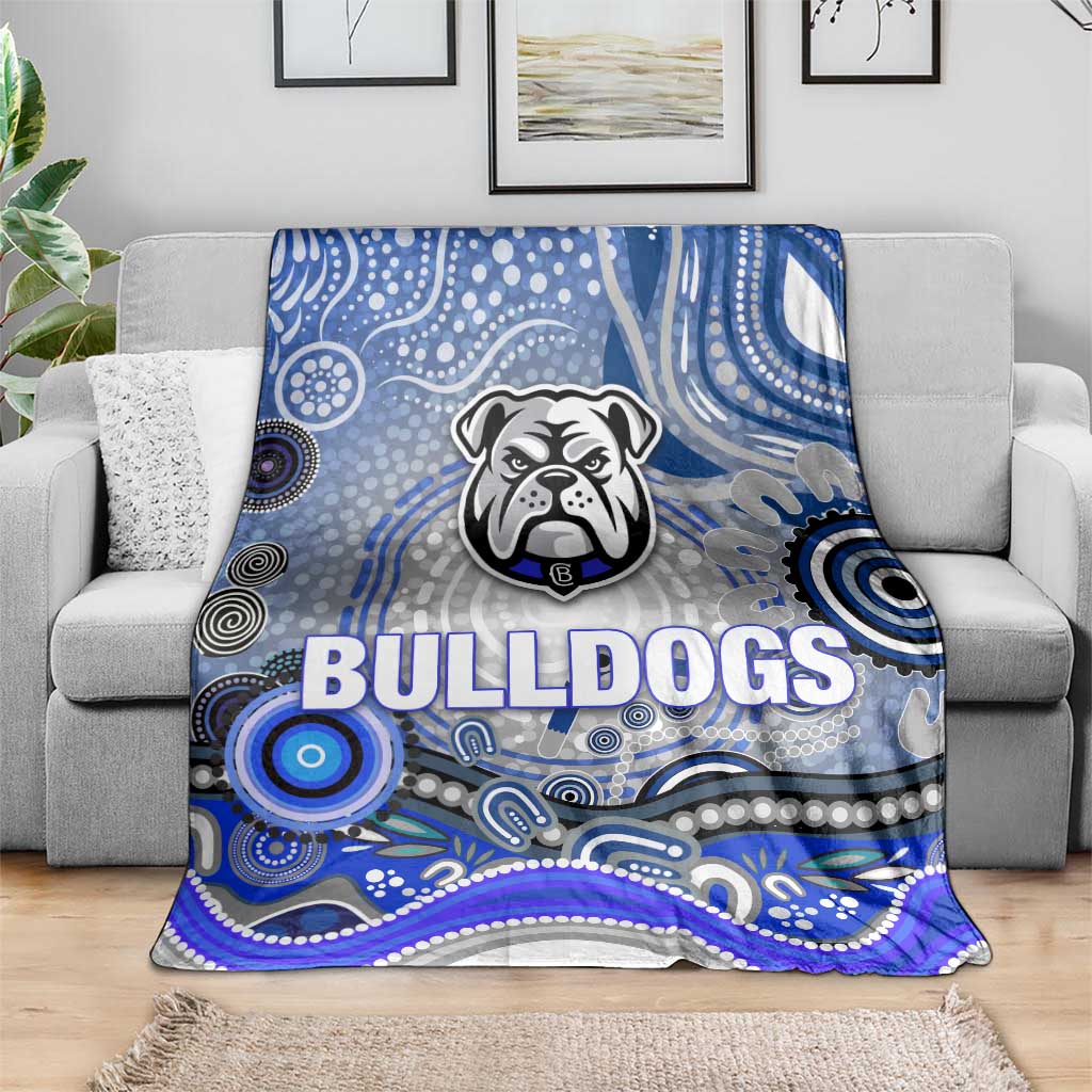 Canterbury Bankstown Bulldogs Rugby Blanket Australian Aboriginal Dot Painting Style