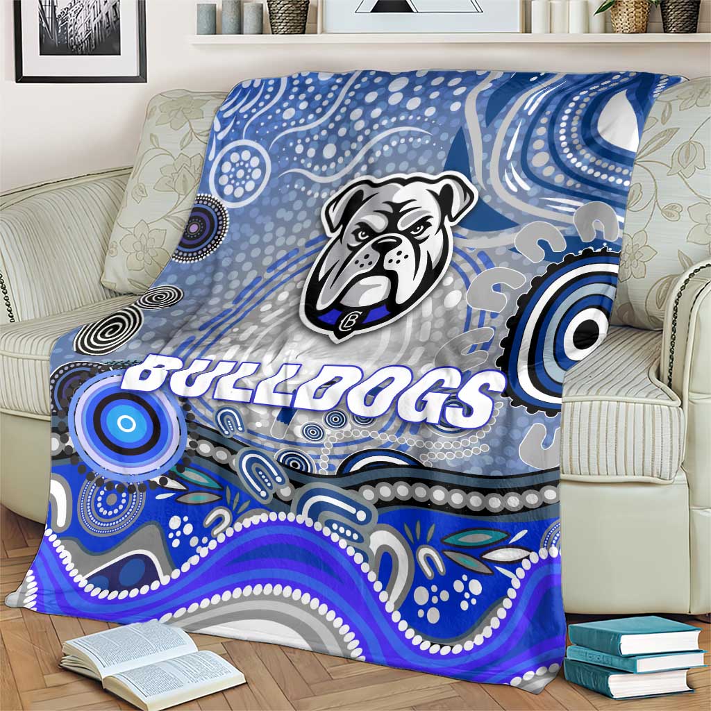 Canterbury Bankstown Bulldogs Rugby Blanket Australian Aboriginal Dot Painting Style