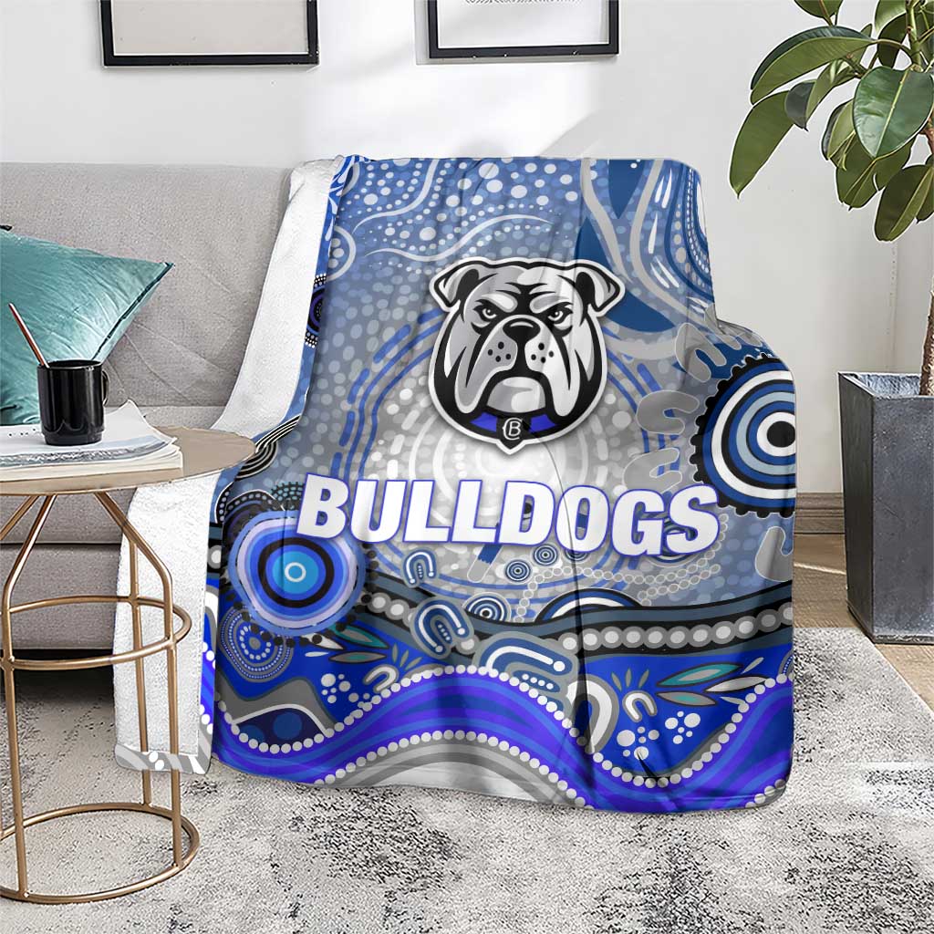 Canterbury Bankstown Bulldogs Rugby Blanket Australian Aboriginal Dot Painting Style