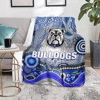 Canterbury Bankstown Bulldogs Rugby Blanket Australian Aboriginal Dot Painting Style