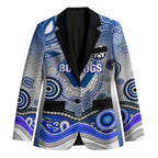 Canterbury Bankstown Bulldogs Rugby Blazer Australian Aboriginal Dot Painting Style