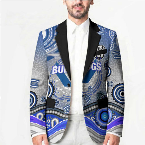 Canterbury Bankstown Bulldogs Rugby Blazer Australian Aboriginal Dot Painting Style