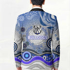 Canterbury Bankstown Bulldogs Rugby Blazer Australian Aboriginal Dot Painting Style