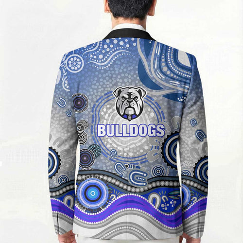 Canterbury Bankstown Bulldogs Rugby Blazer Australian Aboriginal Dot Painting Style