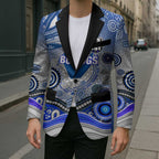 Canterbury Bankstown Bulldogs Rugby Blazer Australian Aboriginal Dot Painting Style