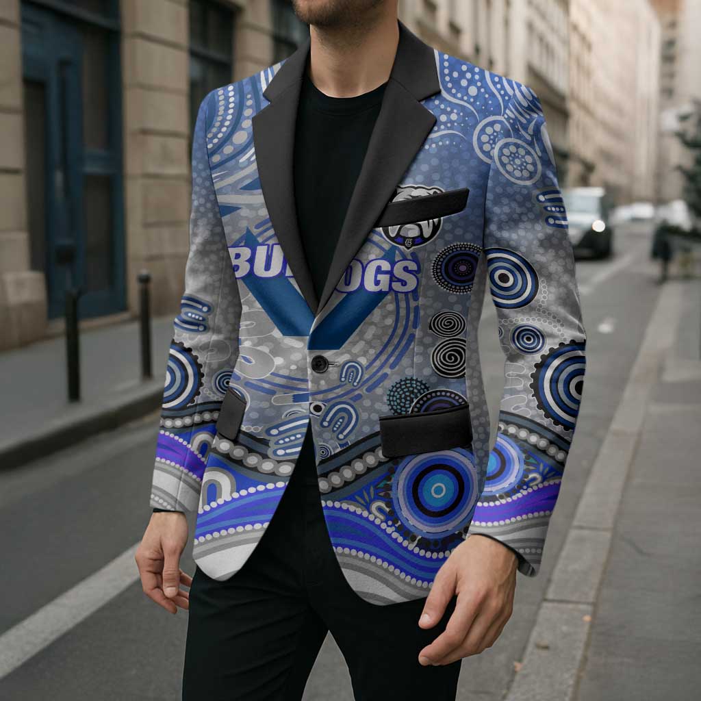 Canterbury Bankstown Bulldogs Rugby Blazer Australian Aboriginal Dot Painting Style