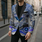 Canterbury Bankstown Bulldogs Rugby Blazer Australian Aboriginal Dot Painting Style