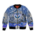 Canterbury Bankstown Bulldogs Rugby Bomber Jacket Australian Aboriginal Dot Painting Style