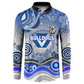 Canterbury Bankstown Bulldogs Rugby Button Sweatshirt Australian Aboriginal Dot Painting Style