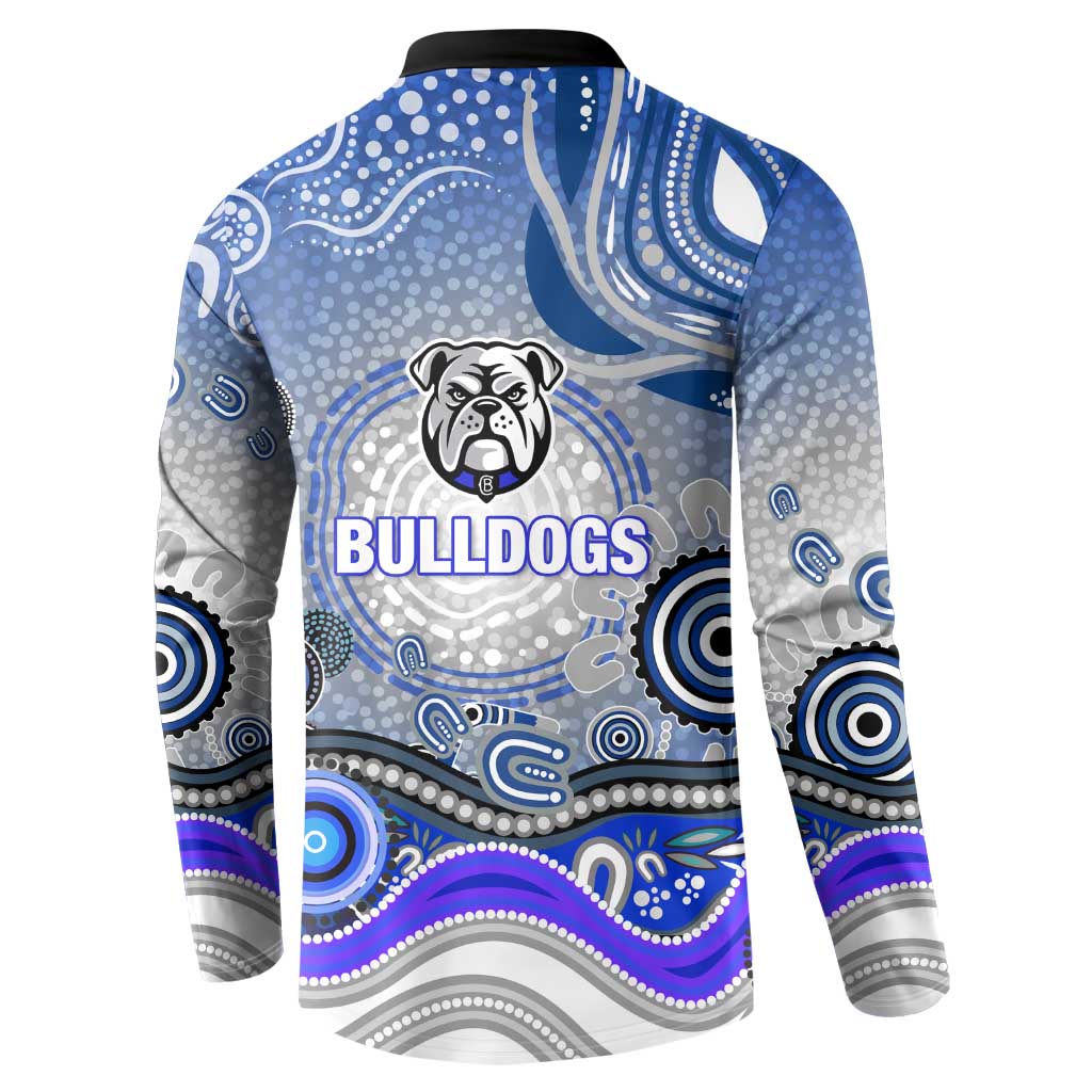 Canterbury Bankstown Bulldogs Rugby Button Sweatshirt Australian Aboriginal Dot Painting Style