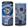 Canterbury Bankstown Bulldogs Rugby 4 in 1 Can Cooler Tumbler Australian Aboriginal Dot Painting Style