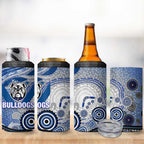 Canterbury Bankstown Bulldogs Rugby 4 in 1 Can Cooler Tumbler Australian Aboriginal Dot Painting Style