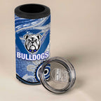 Canterbury Bankstown Bulldogs Rugby 4 in 1 Can Cooler Tumbler Australian Aboriginal Dot Painting Style