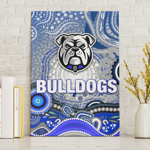 Canterbury Bankstown Bulldogs Rugby Canvas Wall Art Australian Aboriginal Dot Painting Style