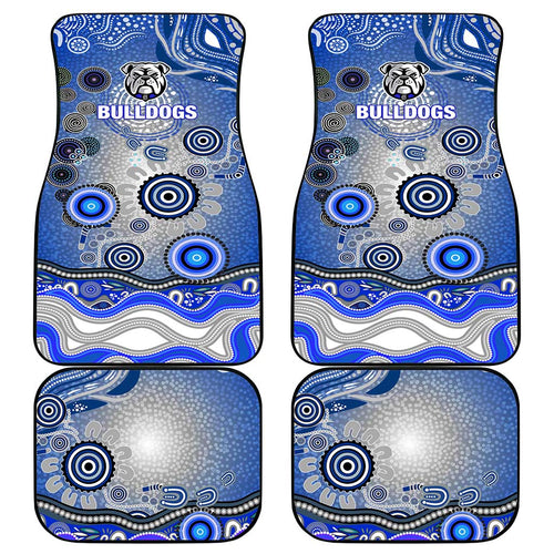 Canterbury Bankstown Bulldogs Rugby Car Mats Australian Aboriginal Dot Painting Style