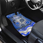 Canterbury Bankstown Bulldogs Rugby Car Mats Australian Aboriginal Dot Painting Style