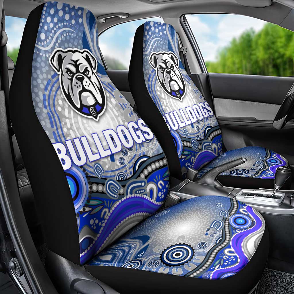 Canterbury Bankstown Bulldogs Rugby Car Seat Cover Australian Aboriginal Dot Painting Style