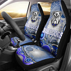 Canterbury Bankstown Bulldogs Rugby Car Seat Cover Australian Aboriginal Dot Painting Style
