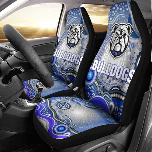 Canterbury Bankstown Bulldogs Rugby Car Seat Cover Australian Aboriginal Dot Painting Style