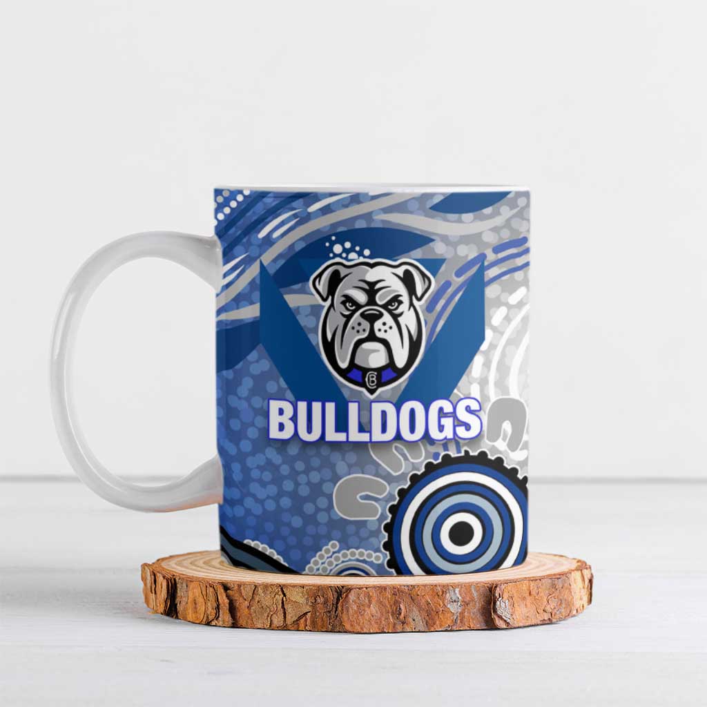 Canterbury Bankstown Bulldogs Rugby Ceramic Mug Australian Aboriginal Dot Painting Style