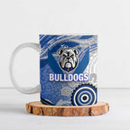 Canterbury Bankstown Bulldogs Rugby Ceramic Mug Australian Aboriginal Dot Painting Style