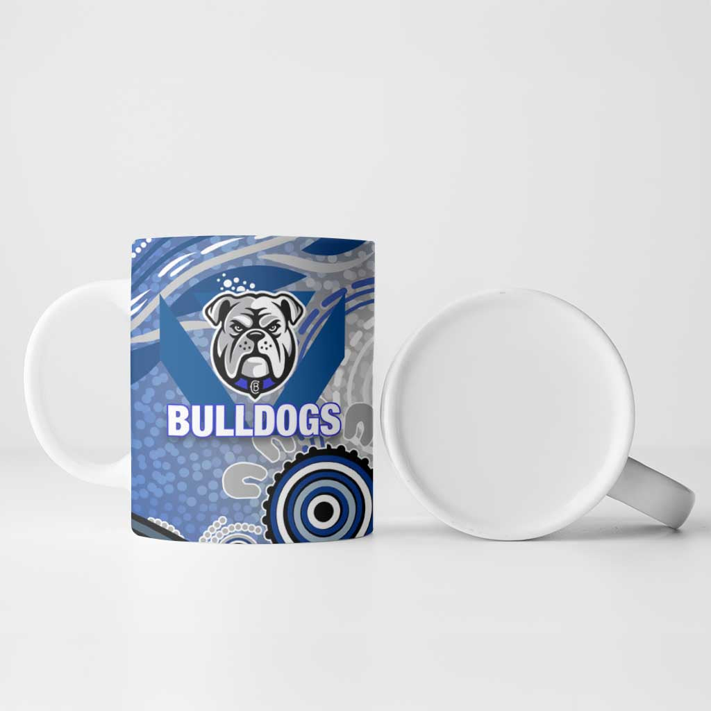 Canterbury Bankstown Bulldogs Rugby Ceramic Mug Australian Aboriginal Dot Painting Style