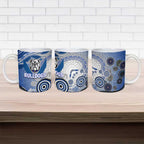 Canterbury Bankstown Bulldogs Rugby Ceramic Mug Australian Aboriginal Dot Painting Style