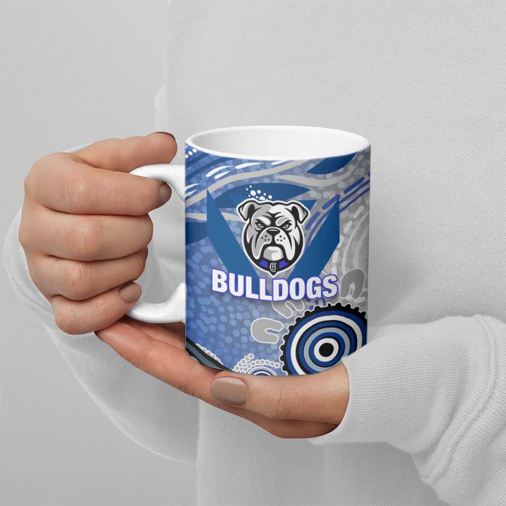 Canterbury Bankstown Bulldogs Rugby Ceramic Mug Australian Aboriginal Dot Painting Style