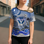 Canterbury Bankstown Bulldogs Rugby Cross Shoulder Shirt Australian Aboriginal Dot Painting Style