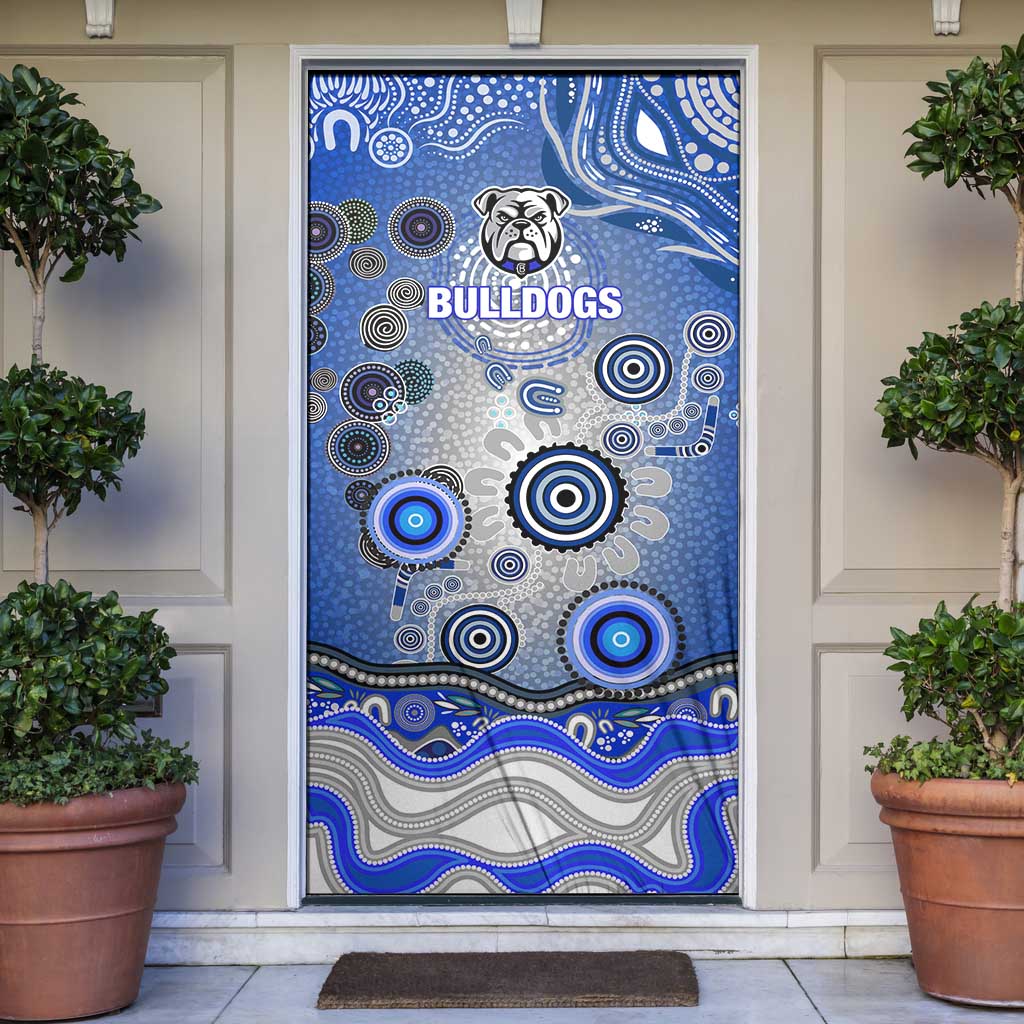 Canterbury Bankstown Bulldogs Rugby Door Cover Australian Aboriginal Dot Painting Style