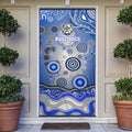 Canterbury Bankstown Bulldogs Rugby Door Cover Australian Aboriginal Dot Painting Style