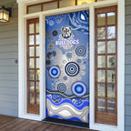 Canterbury Bankstown Bulldogs Rugby Door Cover Australian Aboriginal Dot Painting Style