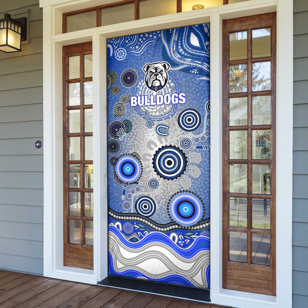 Canterbury Bankstown Bulldogs Rugby Door Cover Australian Aboriginal Dot Painting Style