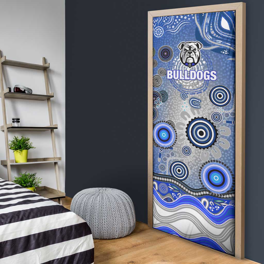 Canterbury Bankstown Bulldogs Rugby Door Cover Australian Aboriginal Dot Painting Style