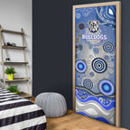 Canterbury Bankstown Bulldogs Rugby Door Cover Australian Aboriginal Dot Painting Style