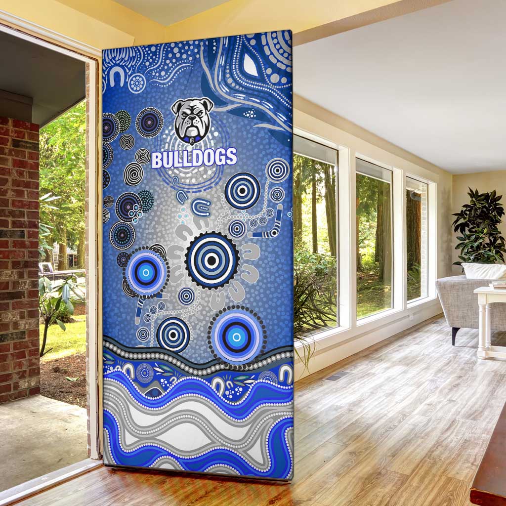 Canterbury Bankstown Bulldogs Rugby Door Cover Australian Aboriginal Dot Painting Style