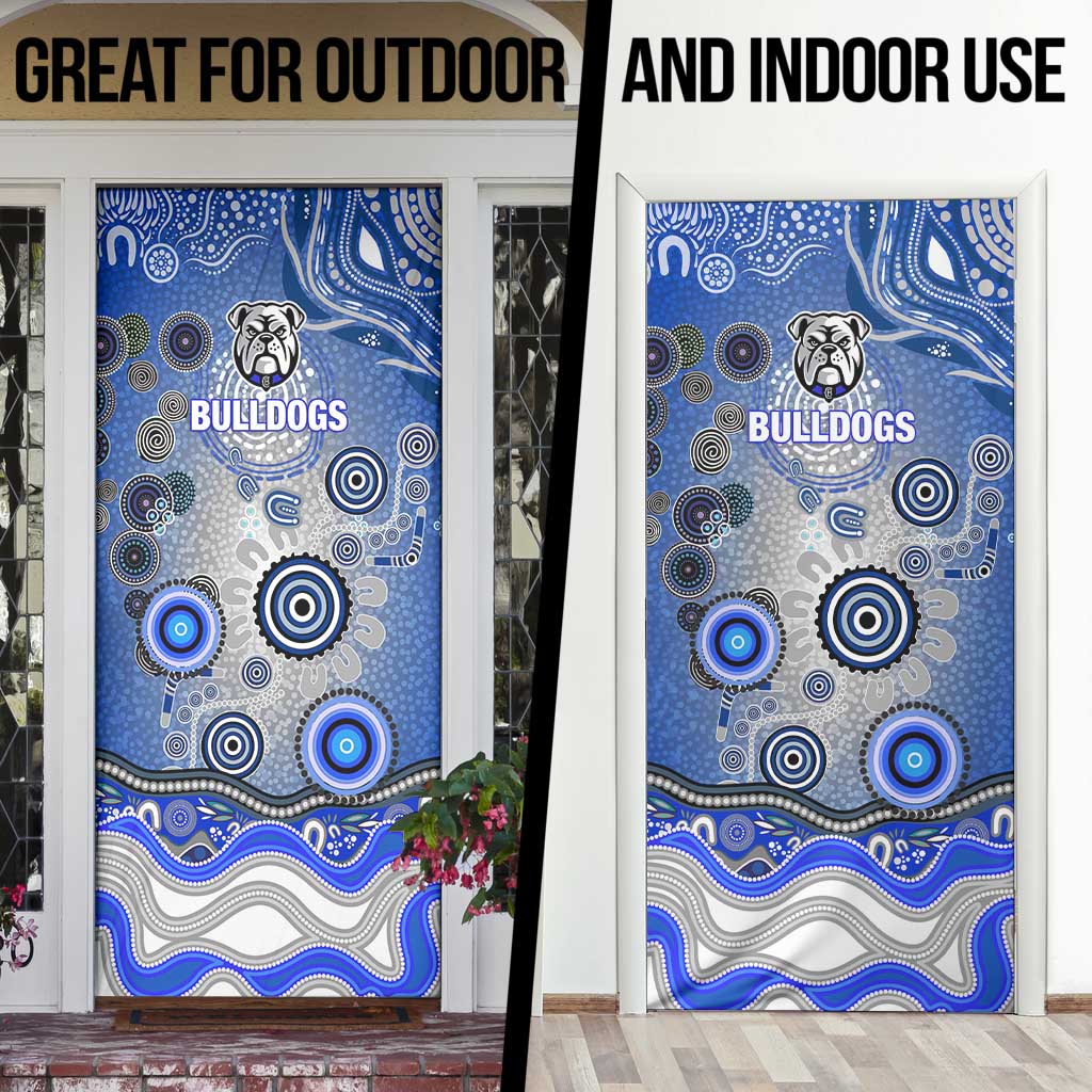 Canterbury Bankstown Bulldogs Rugby Door Cover Australian Aboriginal Dot Painting Style