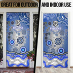 Canterbury Bankstown Bulldogs Rugby Door Cover Australian Aboriginal Dot Painting Style