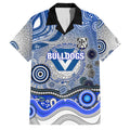 Canterbury Bankstown Bulldogs Rugby Family Matching Mermaid Dress and Hawaiian Shirt Australian Aboriginal Dot Painting Style