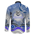 Canterbury Bankstown Bulldogs Rugby Family Matching Mermaid Dress and Hawaiian Shirt Australian Aboriginal Dot Painting Style