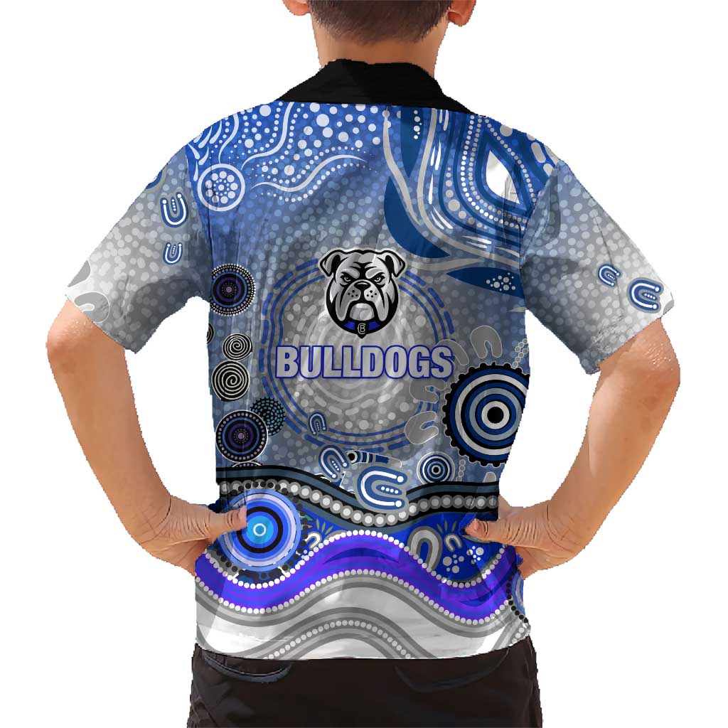 Canterbury Bankstown Bulldogs Rugby Family Matching Tank Maxi Dress and Hawaiian Shirt Australian Aboriginal Dot Painting Style