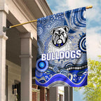 Canterbury Bankstown Bulldogs Rugby Garden Flag Australian Aboriginal Dot Painting Style