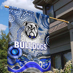 Canterbury Bankstown Bulldogs Rugby Garden Flag Australian Aboriginal Dot Painting Style